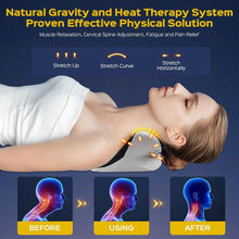 Load image into Gallery viewer, Heated Neck Stretcher for Pain Relief, Neck Shoulder Cervical Traction Device with Heating Pad for Relieve TMJ Headache Muscle Tension Spine Alignment
