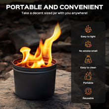 Load image into Gallery viewer, 2 Pack of Portable Campfire, Compact Outdoor Fire Pits 3-5 Hours of Burn Time No Embers No Wood Emergency Fire Starters for Camping Picnics Party and More
